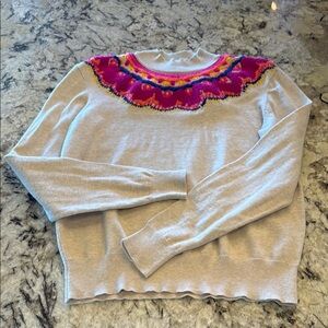 CAbi Women's Sweater with Colorful Collar